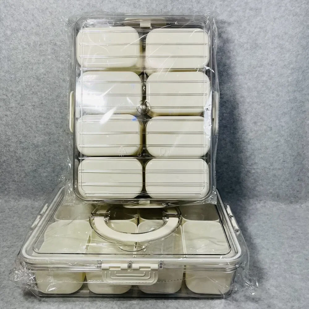 Snackle Box‎ Charcuterie Container 2 Pack Divided Serving Tray with Lid Storage